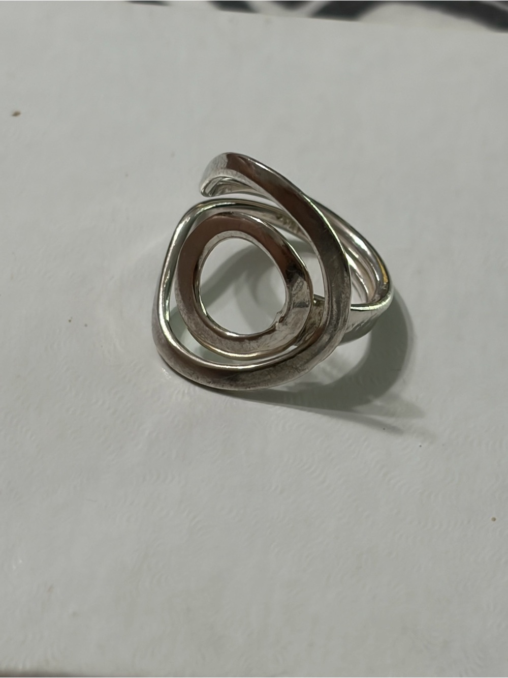 Modern Sterling Silver Swirl Ring - Silver